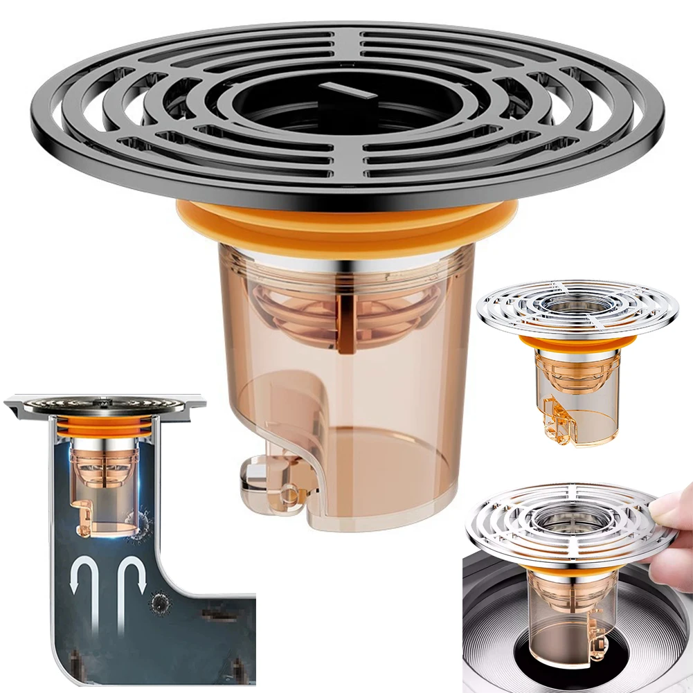 

Magnetic Self-Closing Odour Trap Shower Floor Drain ABS Hair Strainer with Odour-Inhibiting for Sinks Bathtub Sink Drains Filter