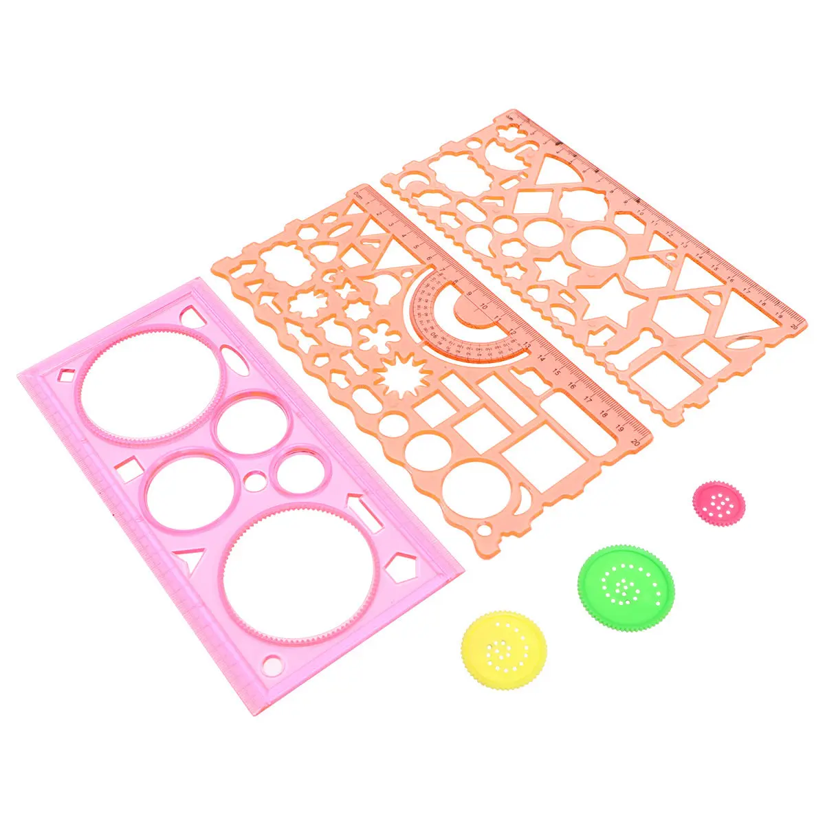 3pcs Geometric Drawing Template Ruler Set – Creative Educational Stationery for Kids & Parents