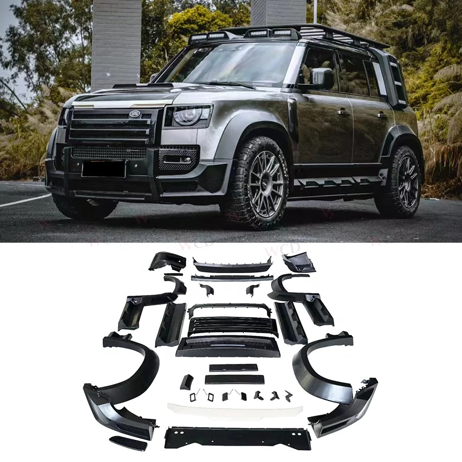 PP LUMA Style Wide BodyKit Front Lip Grille Rear Diffuser Spoiler Wheel Eyebrow For Land Rover Defender 2020+