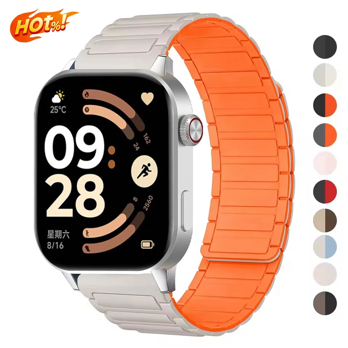Magnetic Sport Strap for Redmi Watch 6 5 4 Silicone Replacement Band for Xiaomi Mi Band 10Pro 9Pro 8Pro Bracelet Accessories