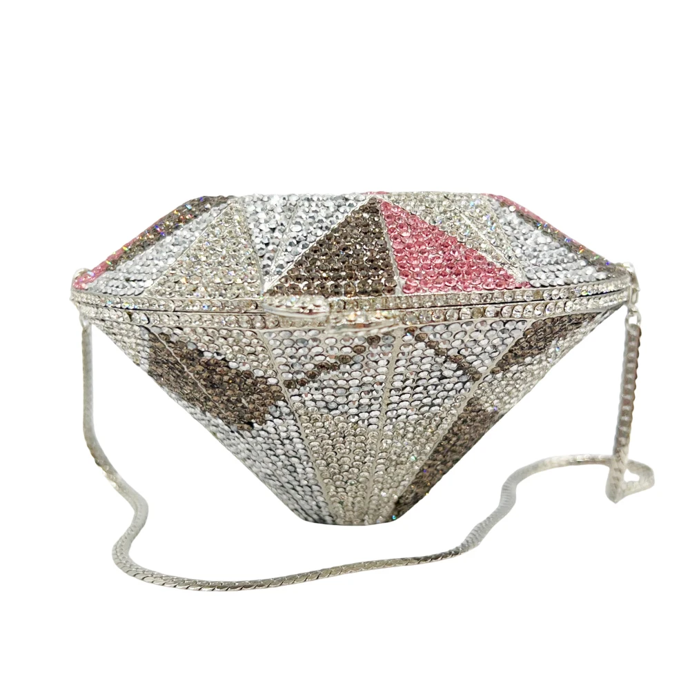 

Women's Diamond Crystal Clutch Handbag WHTUOHENG Rhinestone Evening Prom Dinner Purse Luxury Minaudiere Clutch Female Party Bag