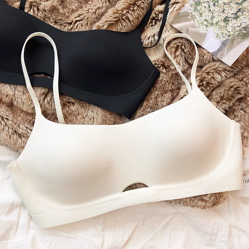 Vintage thin comfortable lingerie large breasts show small gathered underwear without steel ring  side breasts breathable bra