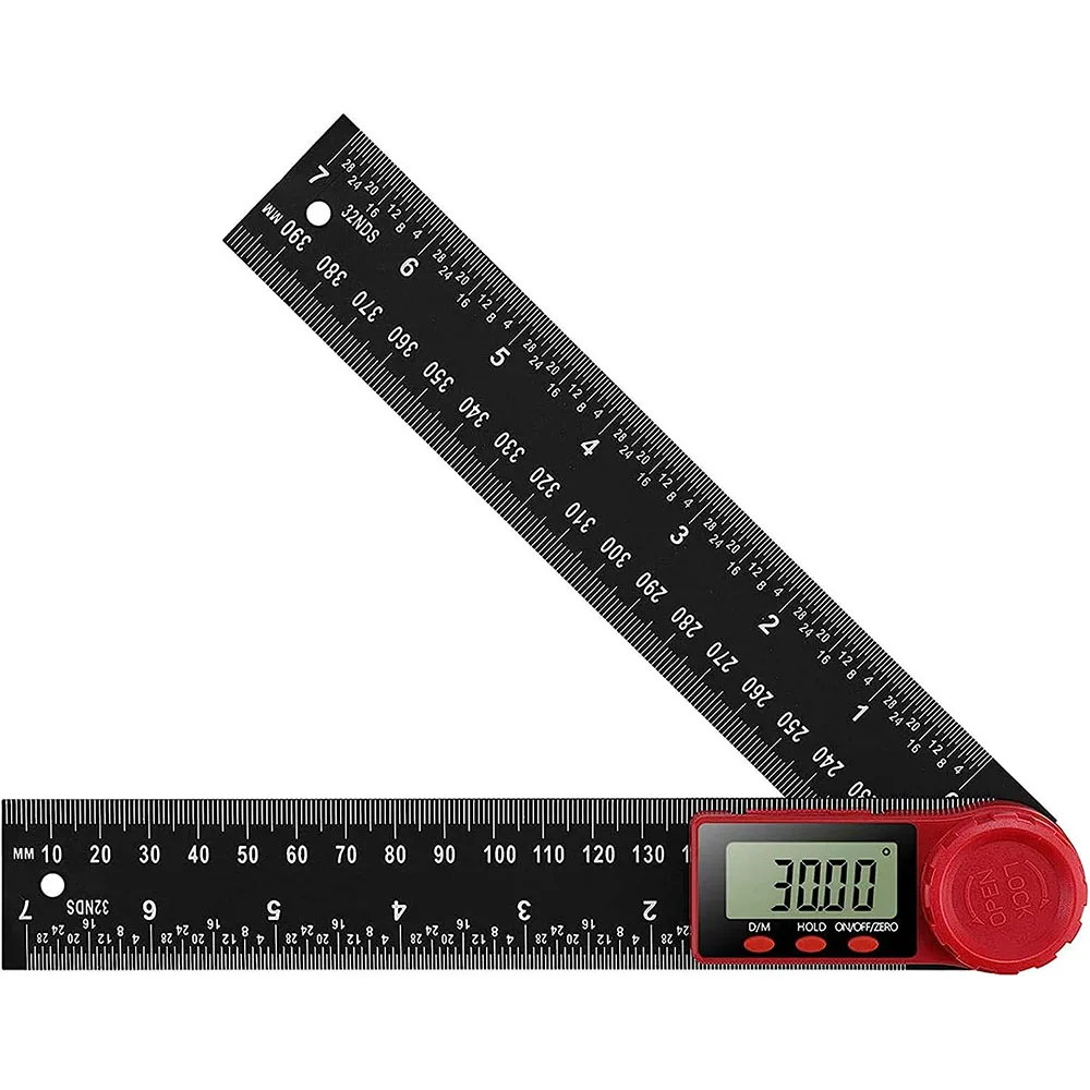 2 in 1 Angle Measurement Tool, Digital Protractor, Multifunctional 360 Degrees Inch Metric Scale Rulers,for Woodworking DIY Tool