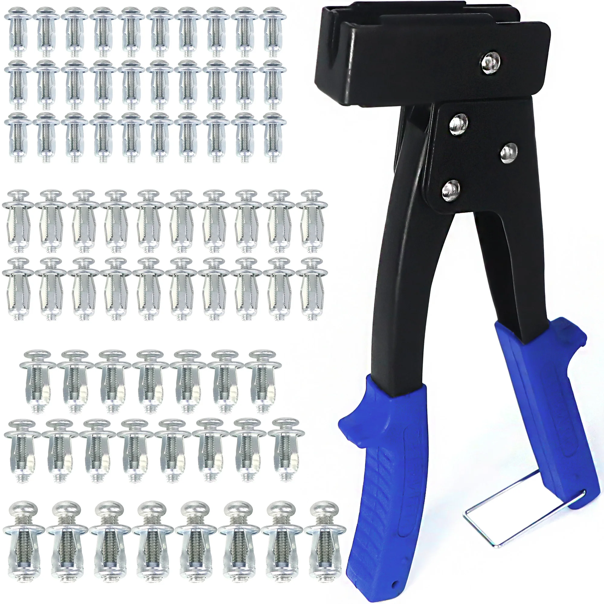 73pcs petal screws with a rivet gun repair accessory fastener tool gecko gun iron sheet fixing tools