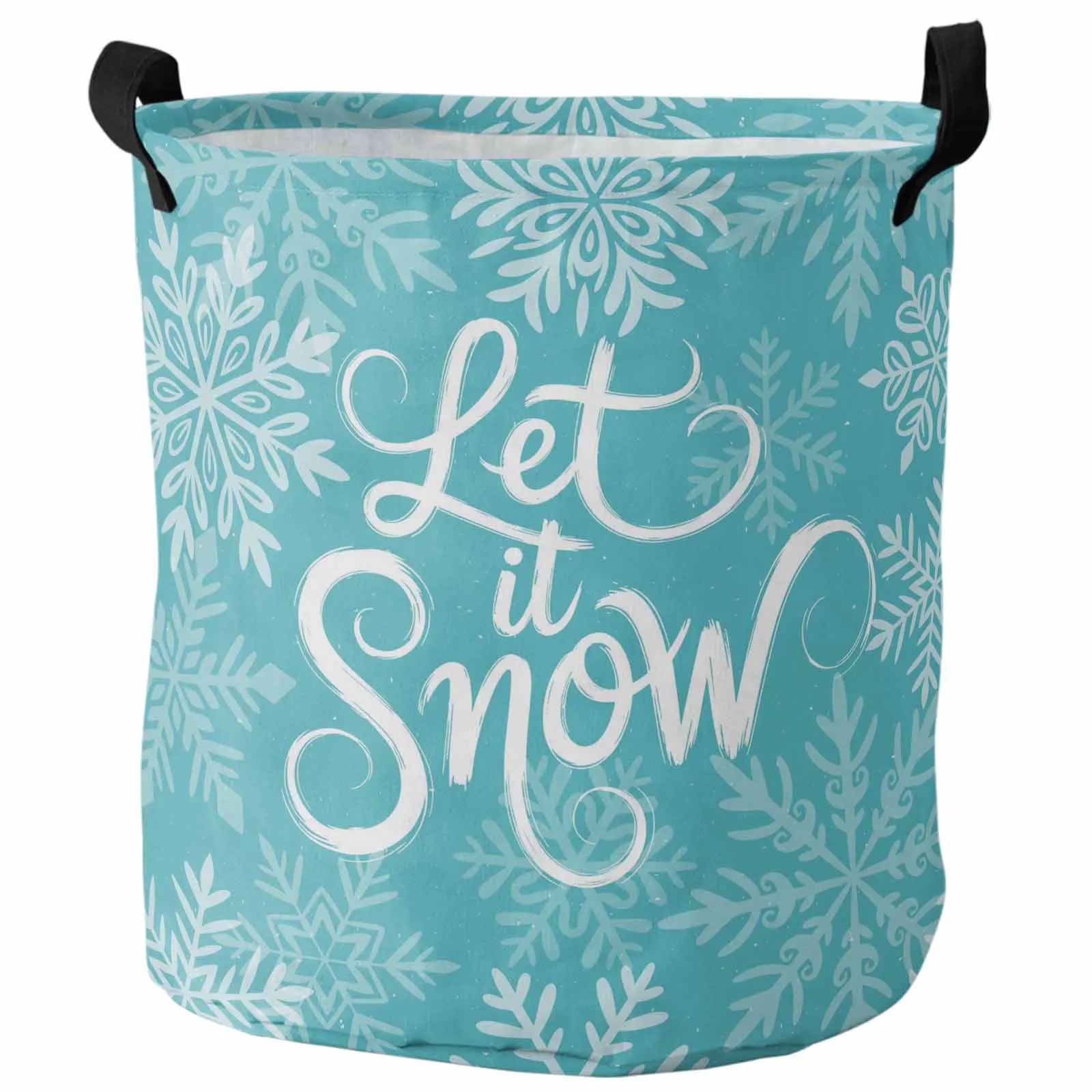 

Синие зимние снежинки Let Snow Складная корзина для грязного белья Детский органайзер для игрушек Водонепроницаемые корзины для хранения