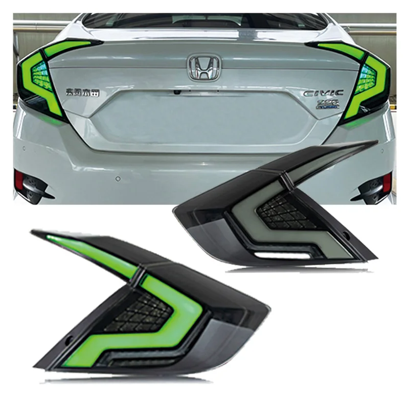 

Заводские задние фонари Zhengwo для Honda Civic 2016-2021, задний фонарь с мигающей функцией, аксессуары, задний фонарь на заказ