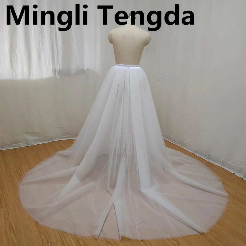 Mingli Tengda Detachable Elastic Waistline 4 Layers Tulle Skirts Bridal Trailing Supporting Skirt Removable Petticoat Wedding