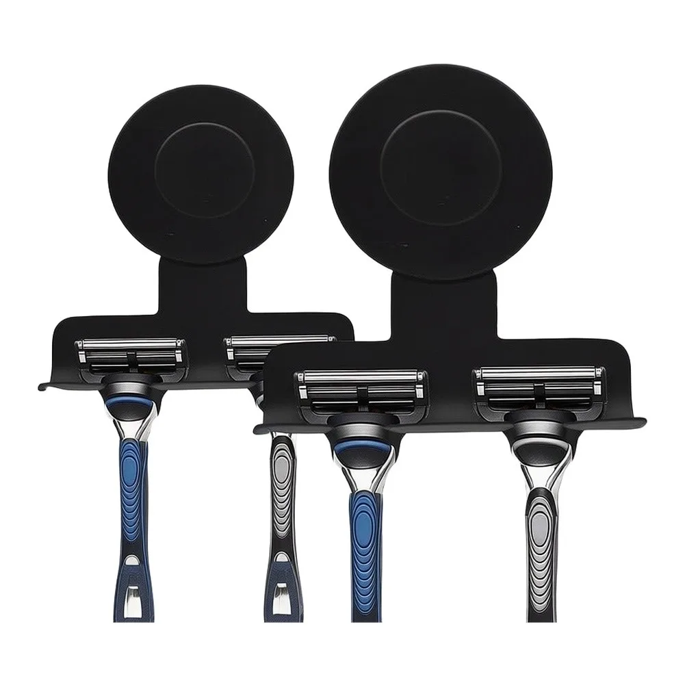 Non Permanent Bathroom Fixture Shaver Holder Steel Shower Organizer Suction Cup Shaver Holder Stainless Steel Construction