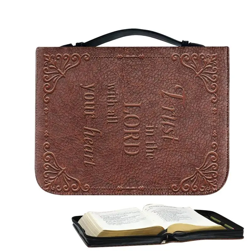 

Bible Cases For Woman PU Leather Bible Case With Handle Portable Carrying Case Church Bags With Handle For Worship Service And