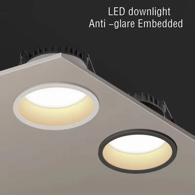 

Recessed Anti-glare SMD Downlight 18W 24W Dimmable 85-265V Ceiling Lamp Spot Light 7W 12W Home Living Room Bedroom Lighting