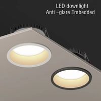 Recessed Anti-glare SMD Downlight 18W 24W Dimmable 85-265V Ceiling Lamp Spot Light 7W 12W Home Living Room Bedroom Lighting