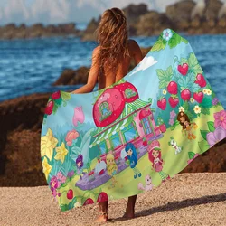 Strawberry Shortcake Towel Microfiber Beach Towel Absorbent Quick dry Soft Yoga Swimming Resort Mountain Climbing Towel