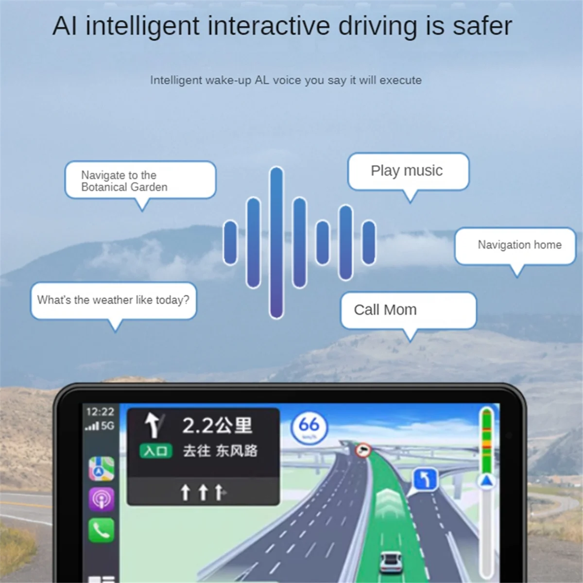 

GPS-навигация Мотоцикл Carplay Дисплей Портативный мотоцикл Беспроводной автомобильный монитор Android