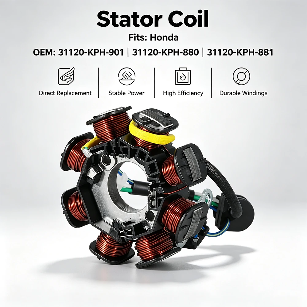 OEM:31120-KPH-901 31120-KPH-880 31120-KPH-881 Stator Coil For Honda ANF125 Wave 125 PGMFI 2003-2005 NF125 Innova 125 2002-2005