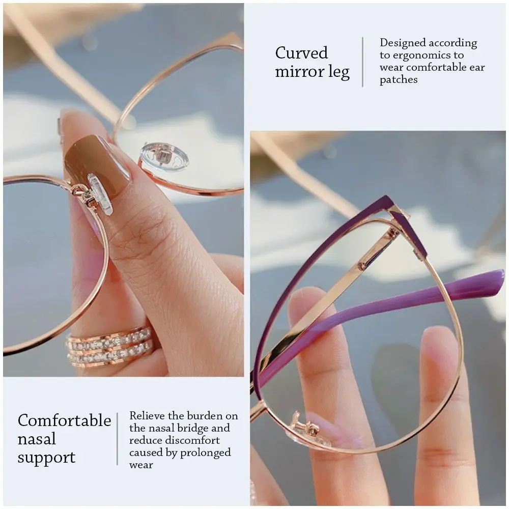 Comfortable Blue Ray Blocking Anti-Blue Light Glasses Eye Protection Metal Square Eyeglasses Ultralight Computer Goggles Office