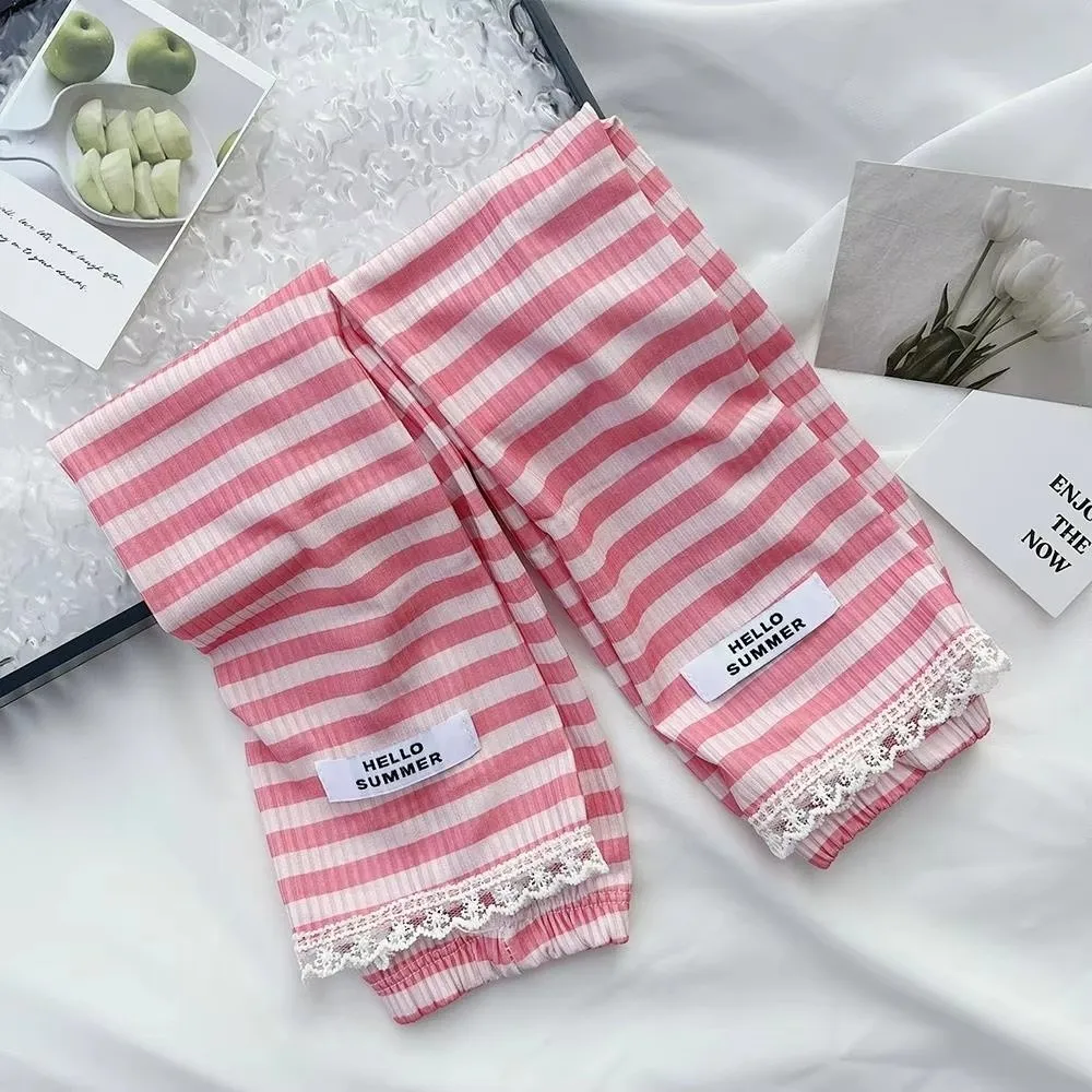 Fashion Ice Silk UV Protection Sleeves Loose Striped Anti-UV Arm Covers Cool Ice Sleeves Summer Outdoor