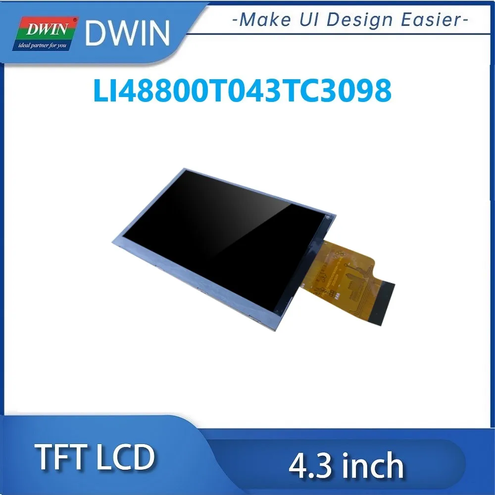 Imagem -06 - Dwin-tft Tela de Toque Resistiva Lcd 4.3 Polegada Ângulo de Visão Completo 480x800 Li48800t043tc3098