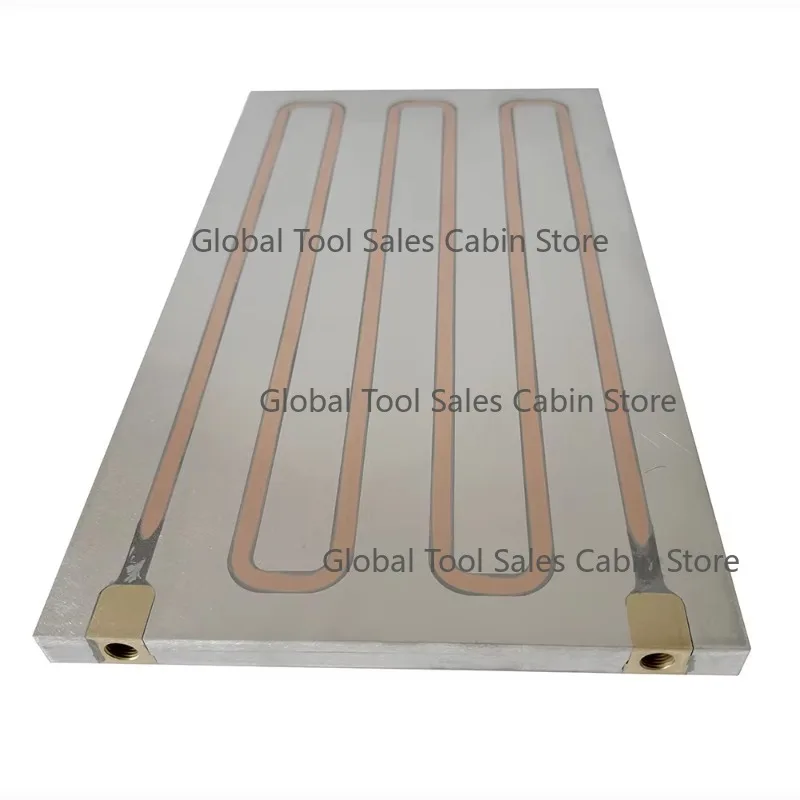 3/8'' Copper Tubes Water Cooling Plate 260*460*20mm Battery Pack Cold Plate Heatsink With G1/4 Fitting