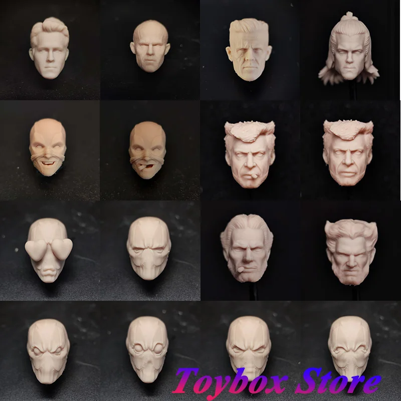 نحت رأس غير معطر 1/12 هيو جاكمان هنري كافيل متحولة وولف مان أنيمي واد رايان رينولدز نموذج أبيض محروق للجسم 6 بوصة مل