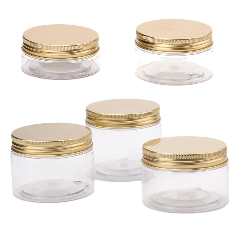 

30Pcs Plastic Jar With Gold Lid Shampoo Face Cream Skincare Makeup Containers Sample Pot Screw Cap Round Refillable Bottle