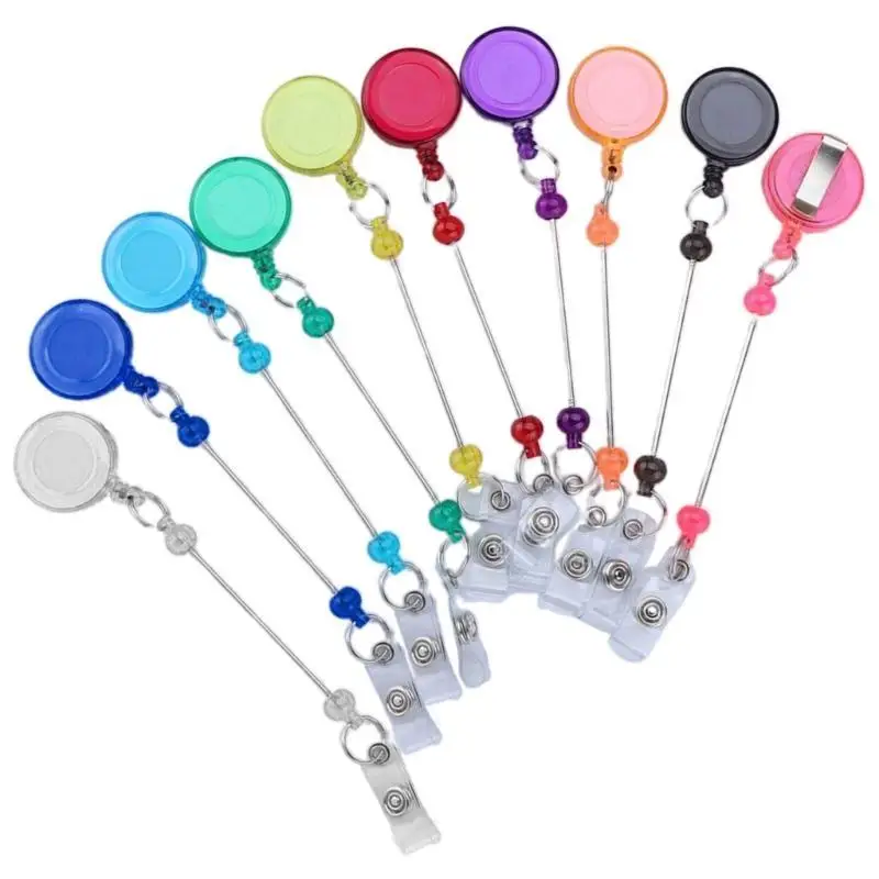 A52E 10pcs DIY Beaded Keychain Metal Easy to Pull Buckle with Retractable Clasp Gift for Craft Enthusiasts and Fashion Lovers