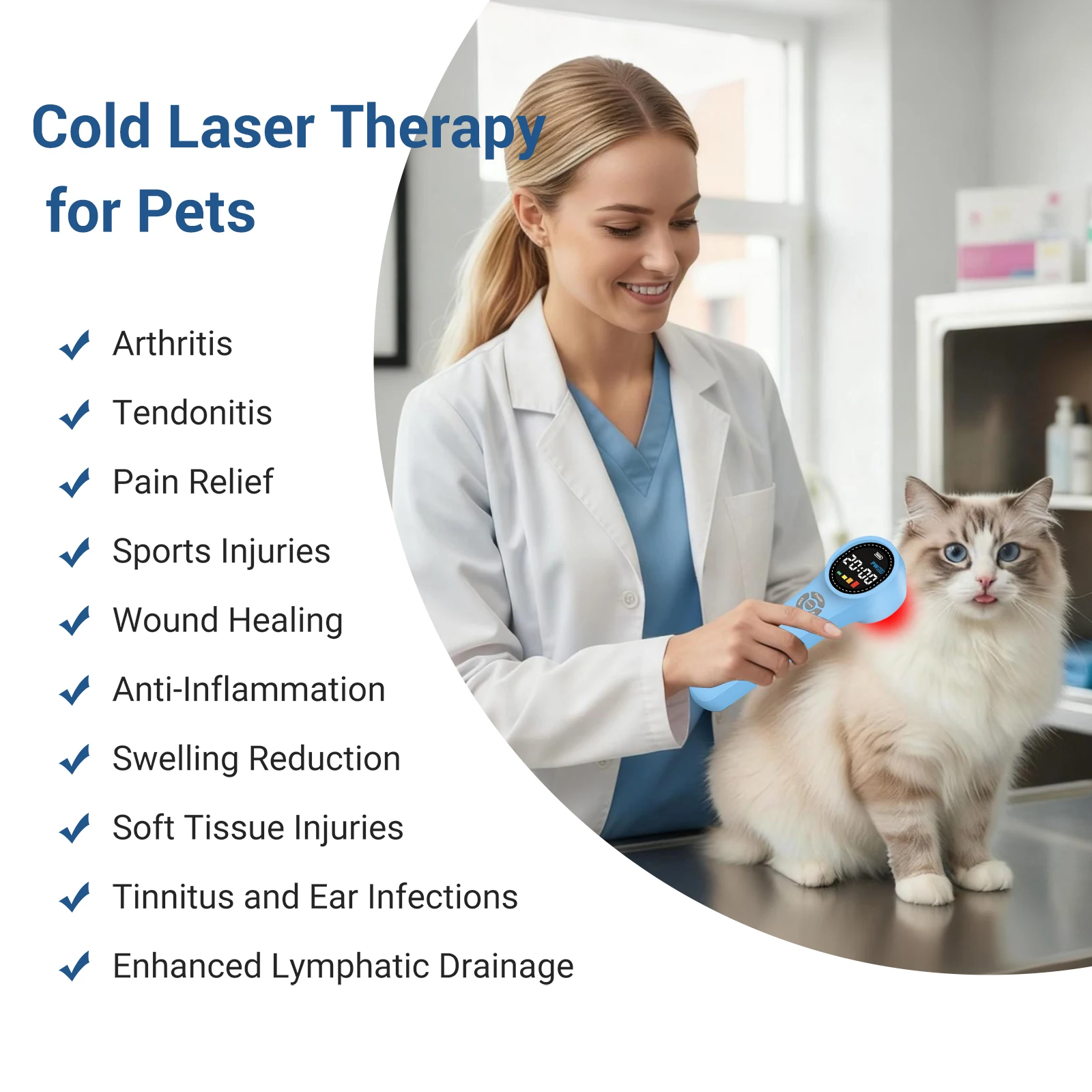 Cold Laser Therapy Device for Osteoarthritis Joint Swelling Neuropathy Pain Relief Massager LLLT Machine Infrared Light Therapy