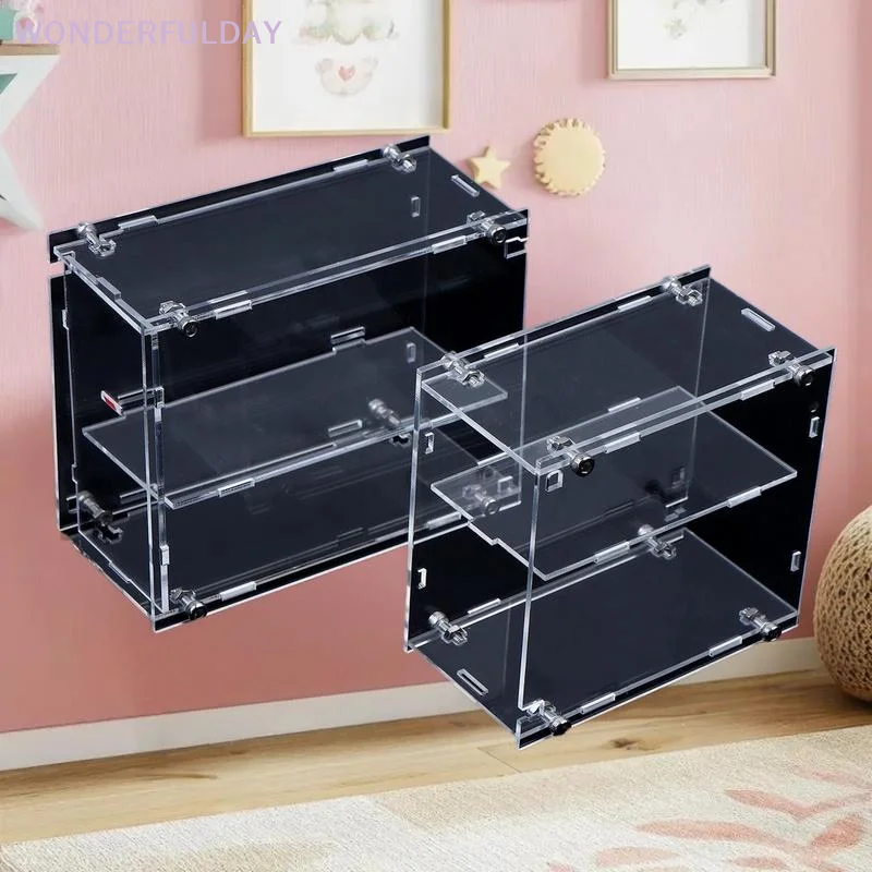 Vitrine en acrylique pour modèles de voitures 1/64, compatible avec les miniatures MiniGT Tomica, boîte anti-poussière assemblée, pour véhicules jouets.