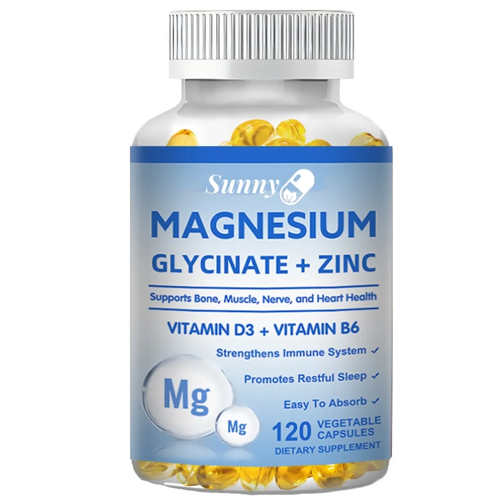 Maximum Absorption with Magnesium Glycinate, Zinc, Vitamins D3 & B6 Supplement - for Healthy Sleep, Nerve and Bone Health