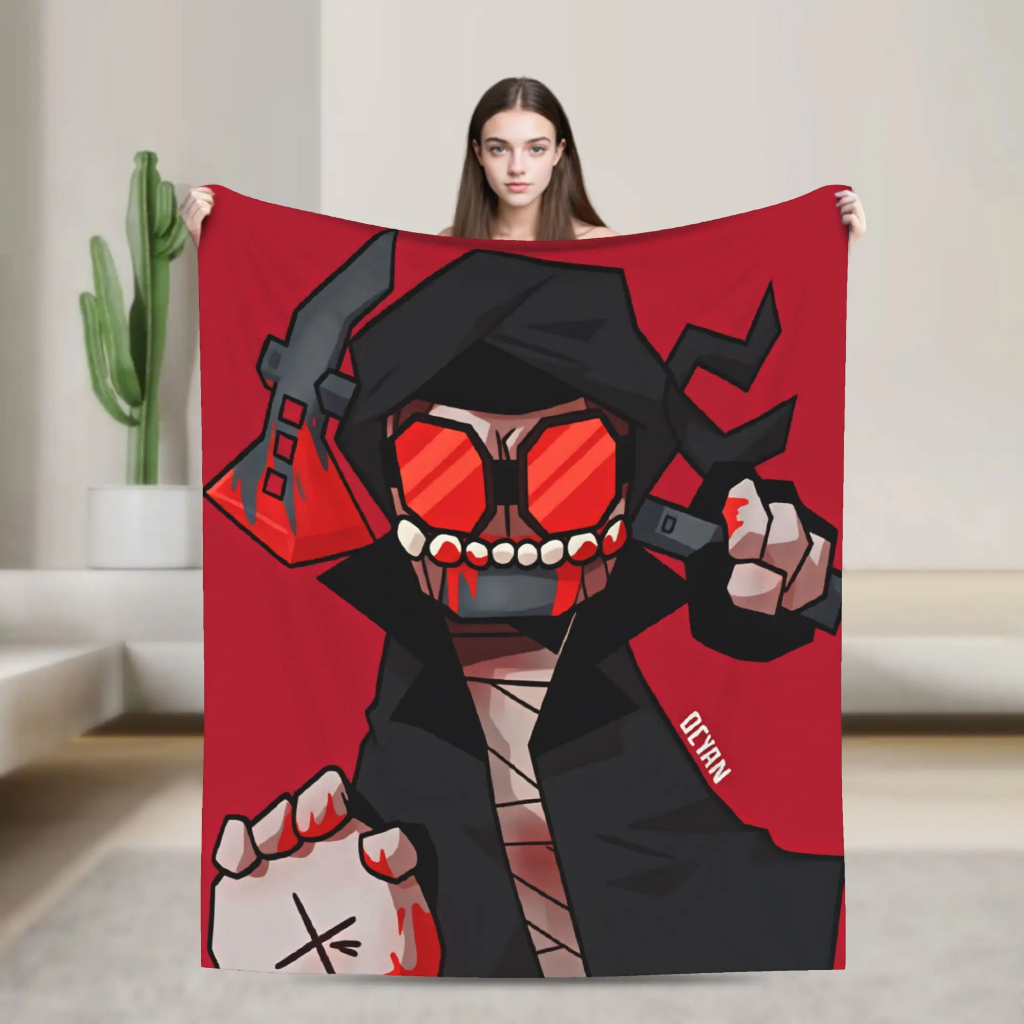 Warm Soft Blanket Picnic MADNESS COMBAT Throw Blanket  Flannel Bedspread For Couch Chair Sofa Bed Funny Sofa Bed Cover