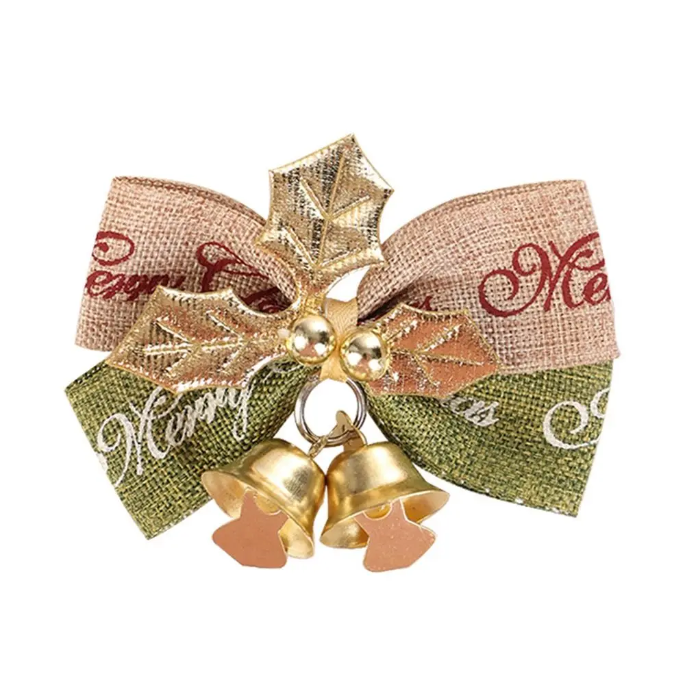 جرس صغير لعيد الميلاد على شكل فيونكة شجرة عيد الميلاد ديكور معلق على شكل فيونكة هدية فيونكة متينة وقابلة لإعادة الاستخدام زينة عيد الميلاد للحديقة