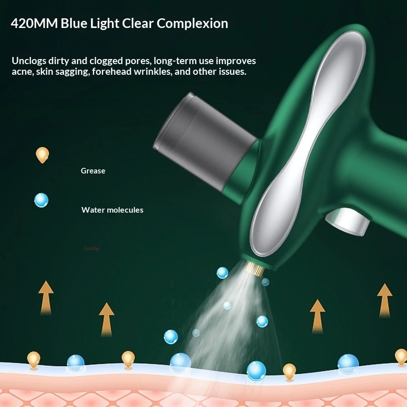 جهاز تجميل الوجه LED متعدد الوظائف مع رذاذ الأكسجين العلاج بالضوء الأحمر والأزرق وعلاج ضوء الماء بالضباب النانوي للمنزل #3