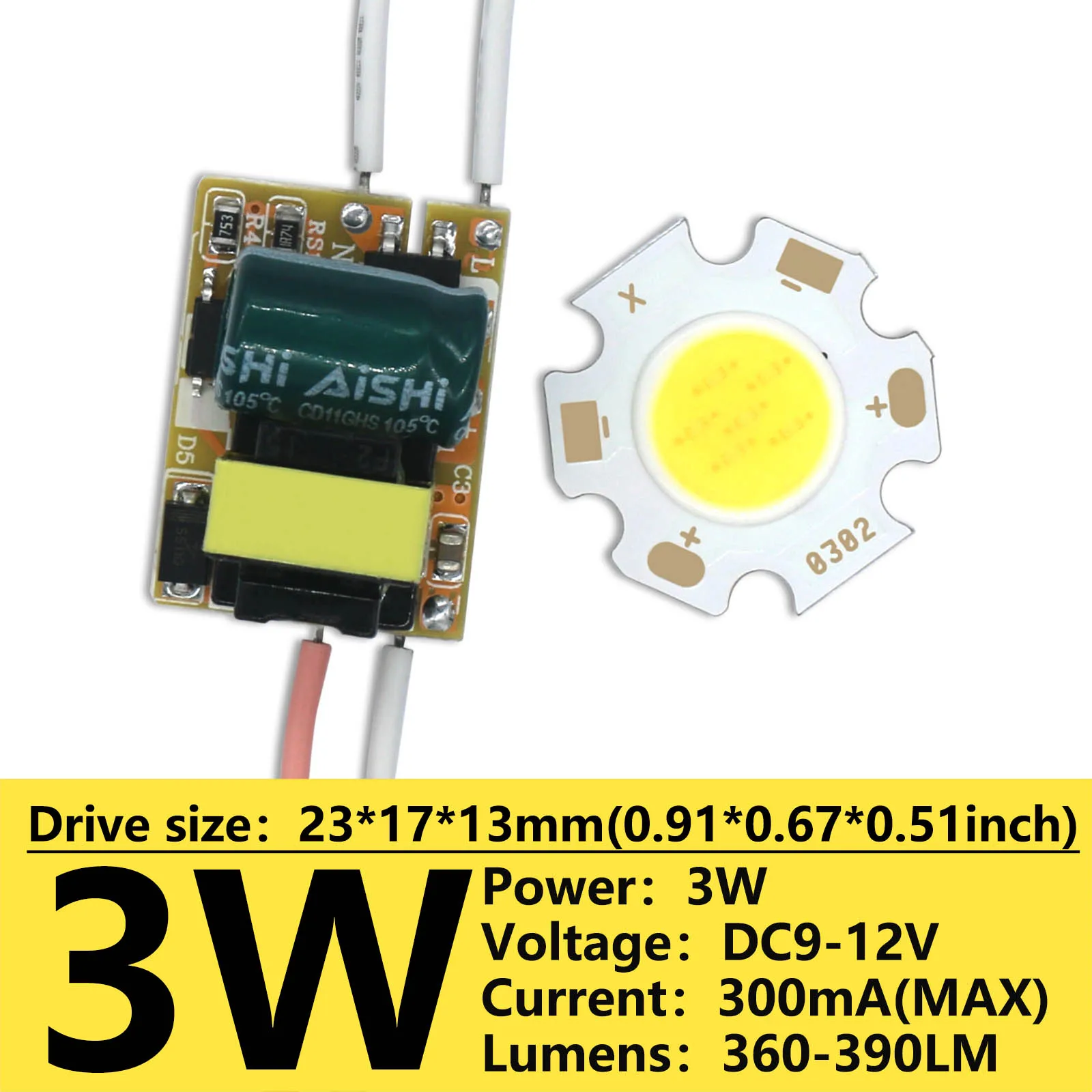 3W 5W 7W 10W 300mA Bridgelux LED Chip e Driver ad alta potenza LED COB Light Beads lampada a diodi per faretto lampadine accessori