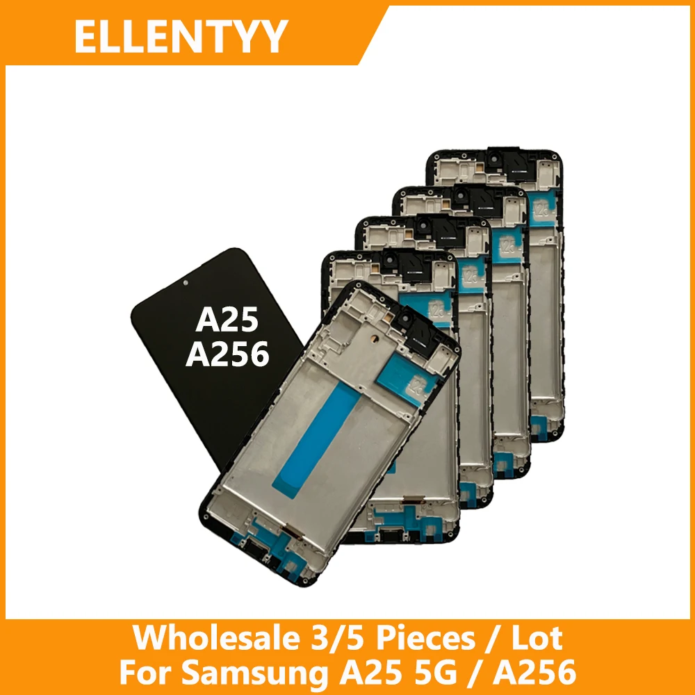 

Оптовая продажа, 3/5 шт./лот, высокое качество для Samsung A25 5G A256, ЖК-дисплей с сенсорным дигитайзером A256B A256E A256U