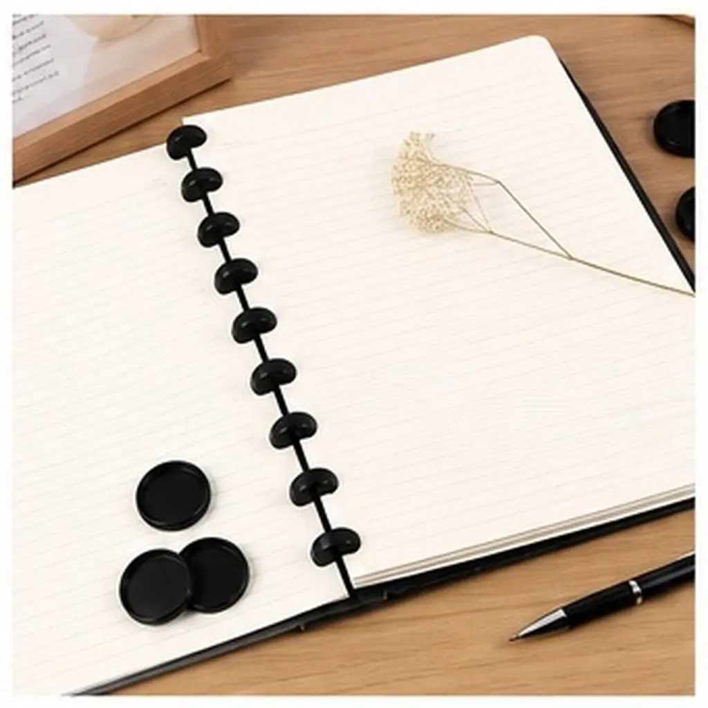 55Pcs Round Plastic Expansion Discs 360 Degree Detachable Binder Discs for Diaries Planners Calendars Loose Leaf Notebooks