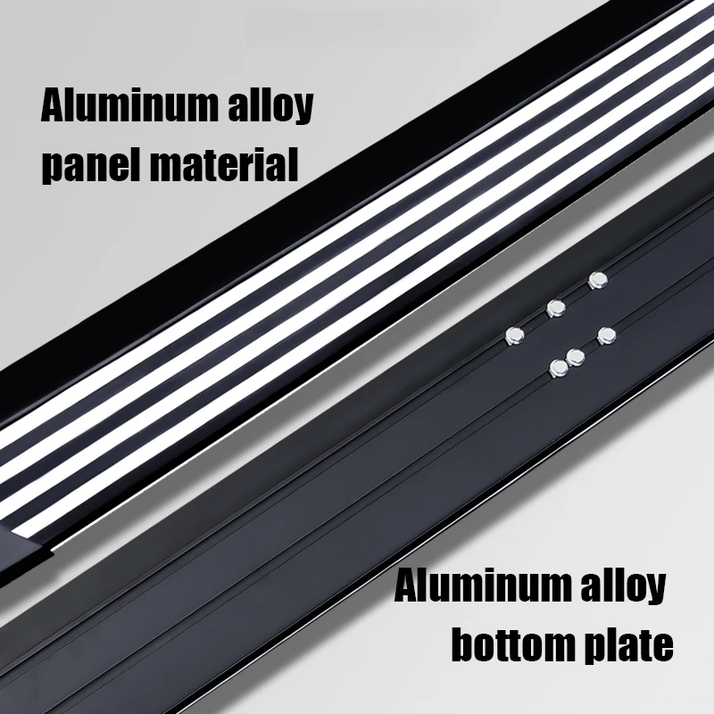 Car Accessories Matte Black Aluminum Bolt-On Pair of Running Boards Extra Long For SUV Pickup