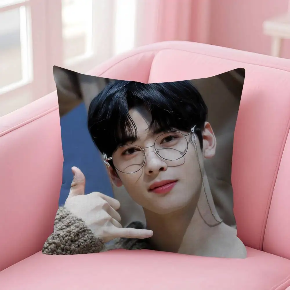 Singer Cha ido EunWoo Doppelseitig bedruckter Kissenbezug aus kurzem Plüsch. Geeignet für Wohnzimmer, Schlafzimmer, Sofas, Dekokissenbezüge – Detail 7