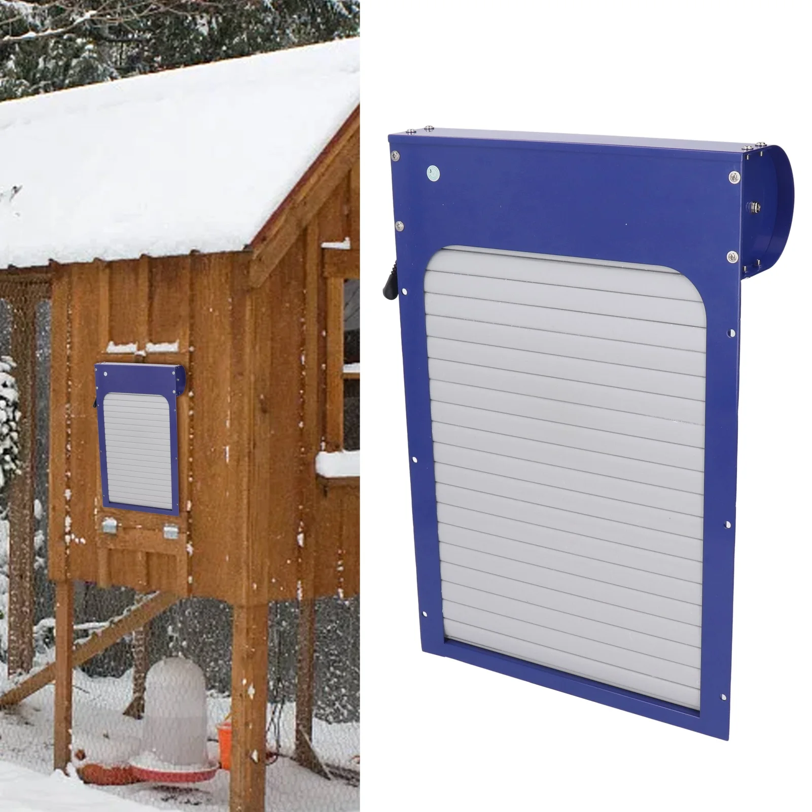 Automatic Chicken Coop Door with Time Setting Rolling Curtain Chicken Door Opener for Duck Goose