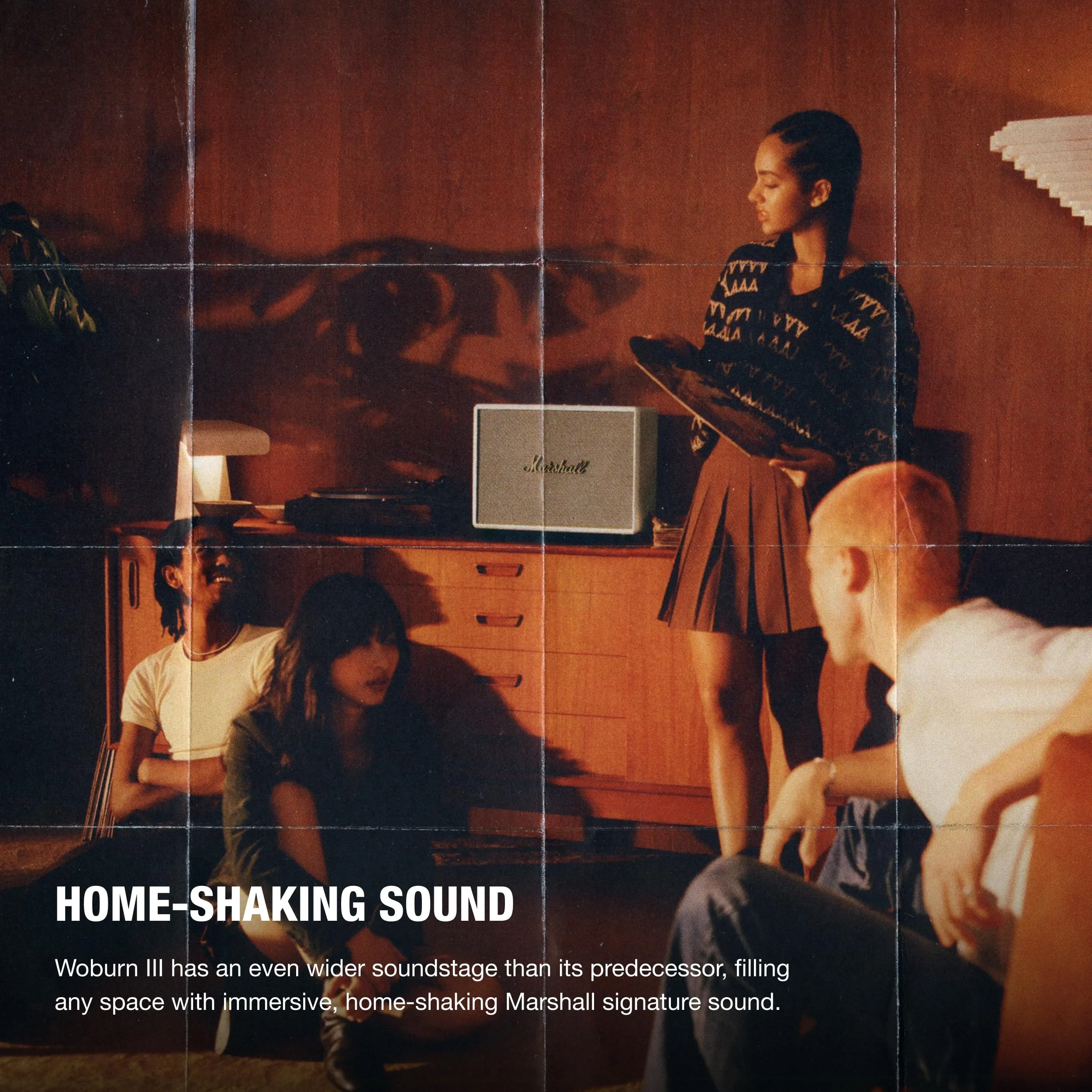 Marshall WOBURN III Living Room Speaker, Bluetooth 5.2, Multi Inputs, Dynamic Loudness & Iconic Vintage Marshall Cabinet Design