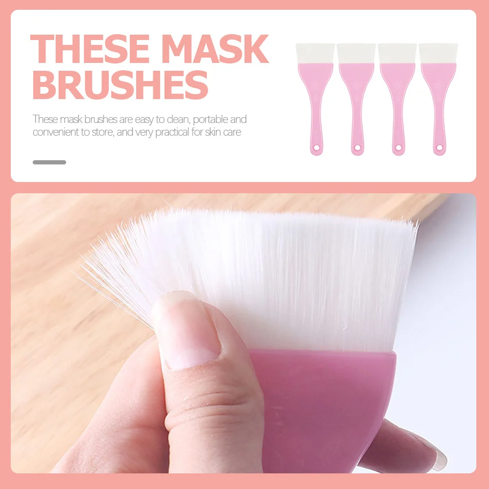 4 قطع من فرشاة قناع الوجه المحمولة للعناية بالبشرة، فرشاة سهلة للوجه، أداة توزيع قناع الوجه للعناية بالبشرة للتنظيف #3