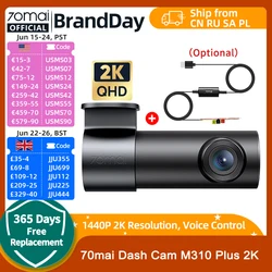 70mai Dash Cam M310 Plus 2K 1440P Super Night Vision F1.55 Aperture 70mai M310 2K Car DVR 24H Parking Guard WIFI & Voice Control