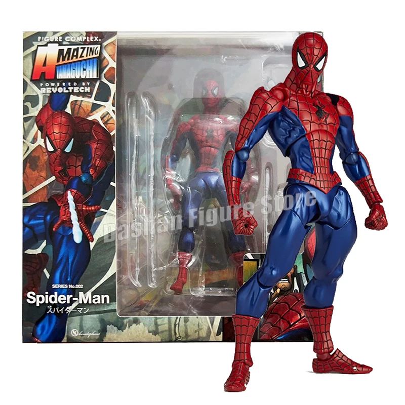 Revoltech Spiderman Figure Amazing Yamaguchi No.002 Spider-Man Action Figure Collection Model Peter Parker Movable Figures Toys