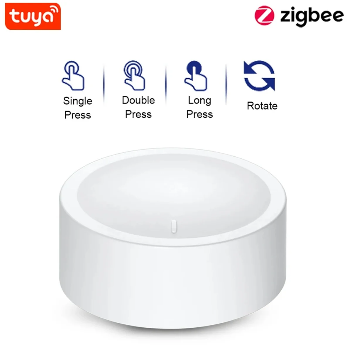 Tuya ZigBee Sakelar Kenop Tombol Adegan Nirkabel Sakelar Peredup Dapat Diputar Hubungan Otomatisasi Rumah Pintar