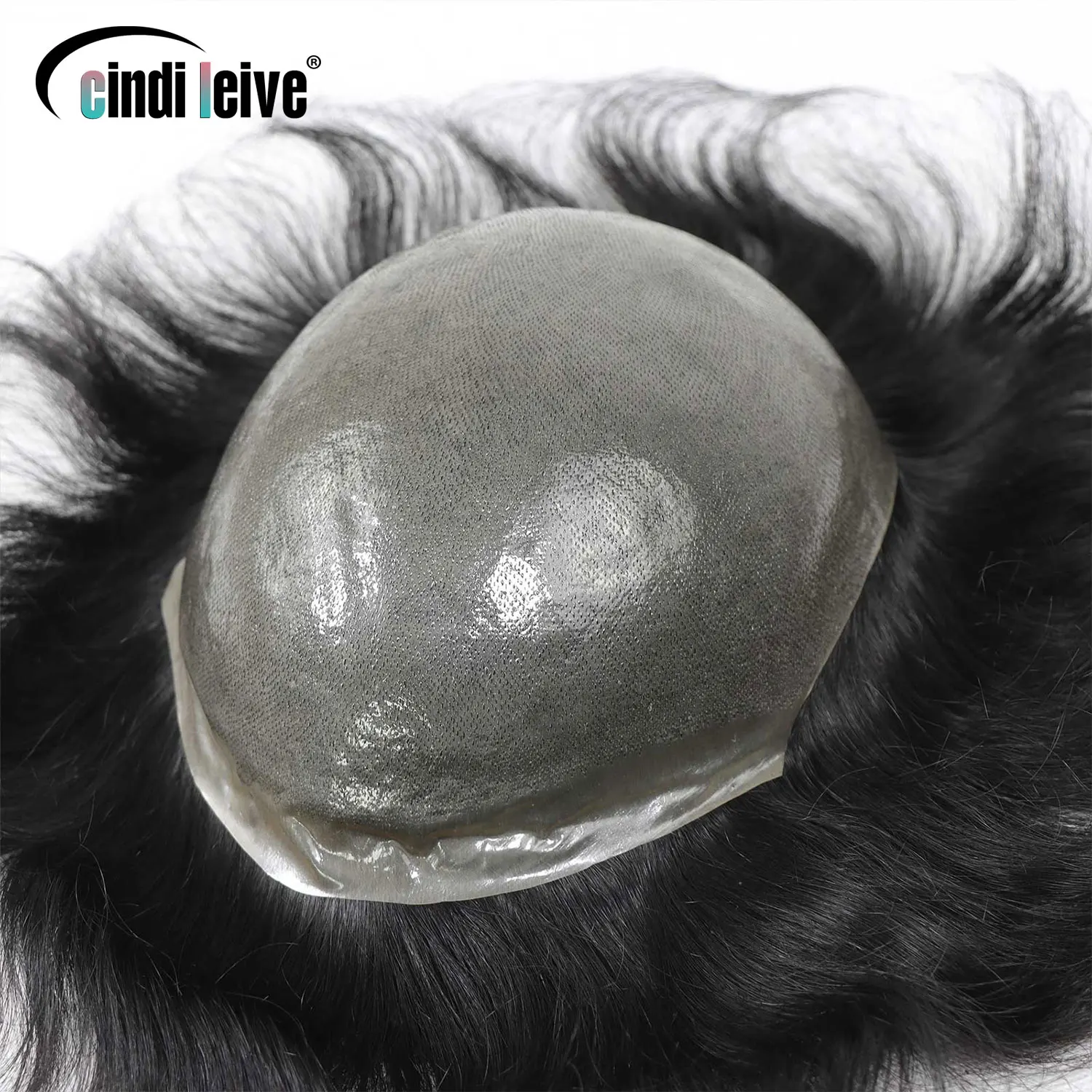 

0.06mm V-Loop Full PU Toupee For Men Human Hair Pieces #1B Black Men's Wig Men's Capillary Prosthesis Hair Unit Replacement 110%