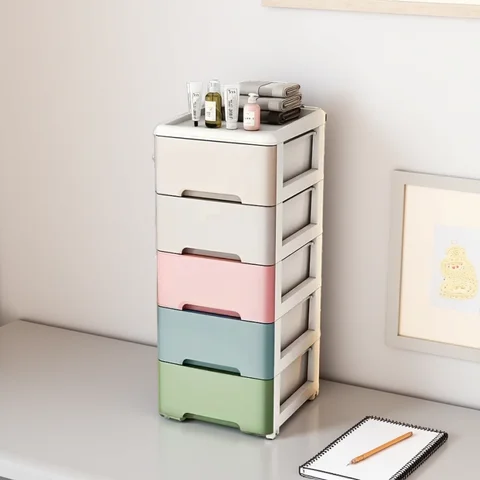 3/4/5/6/7 Layer  Drawer Storage Cabinet Storage Organizer with Wheels Multifunction Dustproof Wardrobe