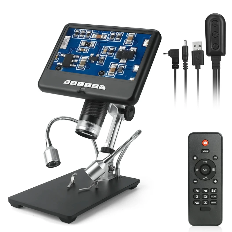 3D Video Digital Microscope quot; LCD 1080P USB Microscopes Phone Repair Soldering Tool Bga SMT Jewelry Image Rotate Magnifier