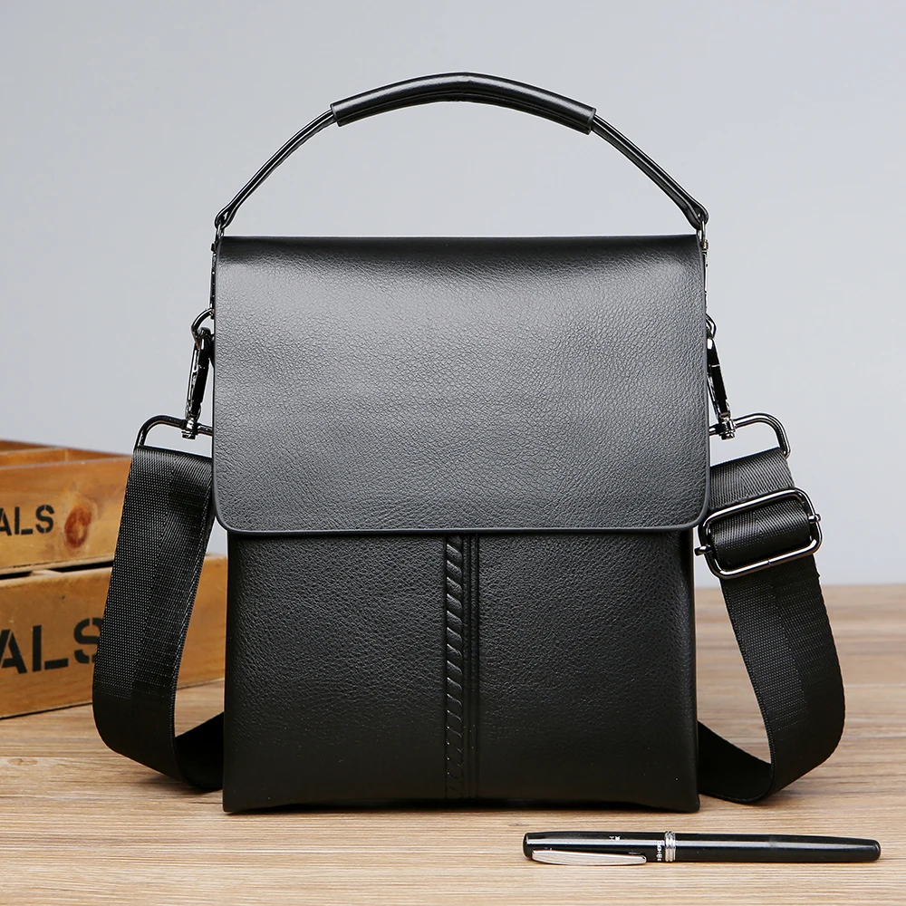 

new High quality leather men's shoulder bag crossbody bag Business Male vertical bag Messenger Bag Travel Bag sacoches hommes