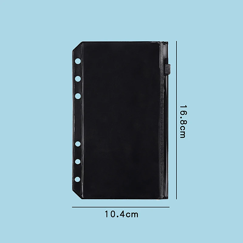 1/6PCS A6 Waterproof PVC Cash Budget Envelopes Zipper Binder Pouches 6-Hole Binder Pockets For Notebook Planner Journey Binders
