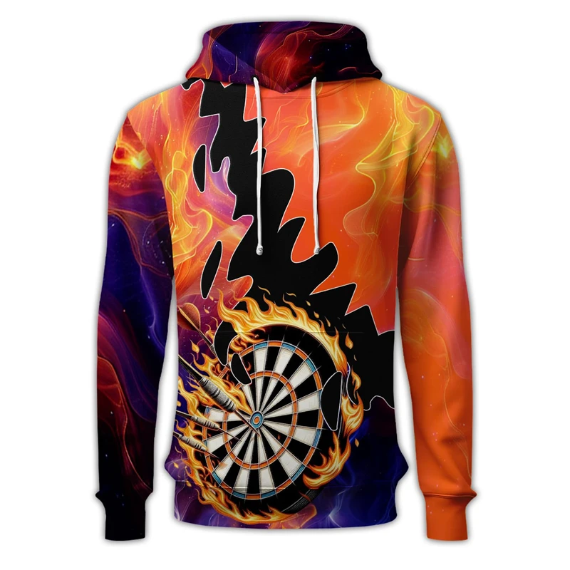 3D Printed Dart Board Team Hoodies Men Tracksuit Long Sleeved Hoodie Casual Darts Club Cool Pullovers Unisex Sweatshirts Hoody