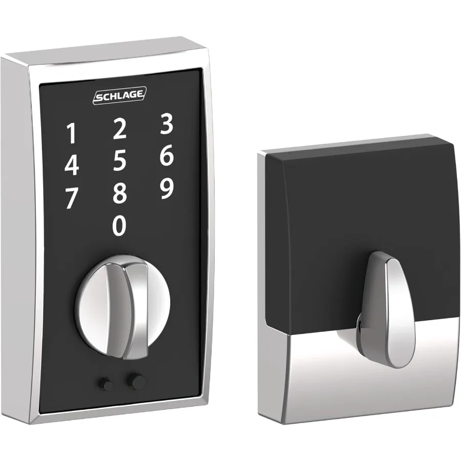 BE375 CEN 625 Touch Keyless Touchscreen Serratura elettronica con catenaccio Cromo brillante per ingresso domestico sicuro e controllo accessi intelligente w