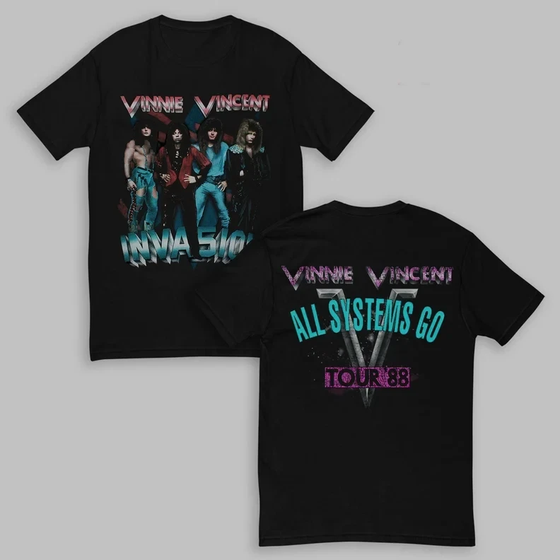 

Vintage Style 1988 Vinnie Vincent Invasion All Systems Go Music Tour 88 Unisex High-end Luxury Is for Both Men and Women Top Y2k